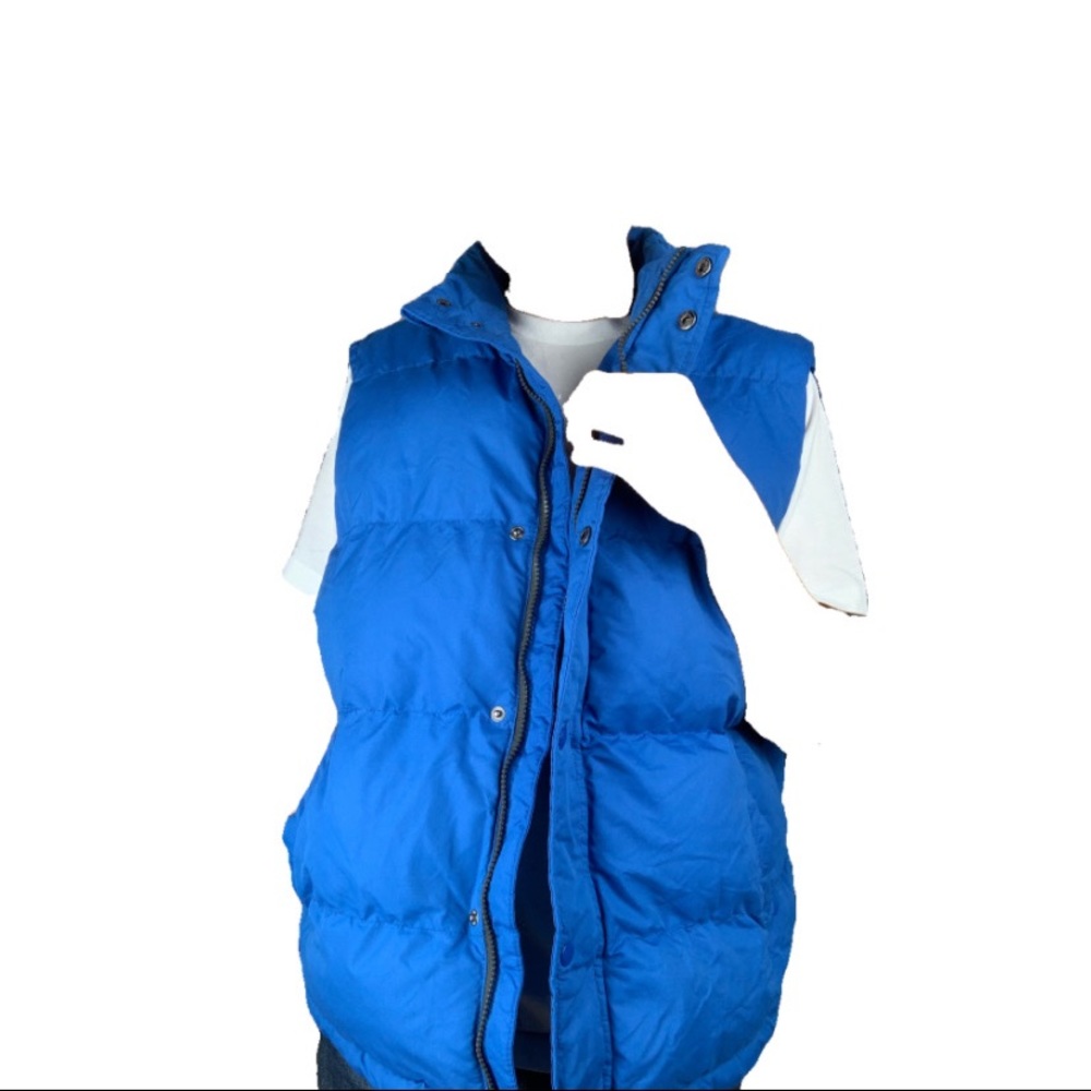 st johns bay blue button up vest